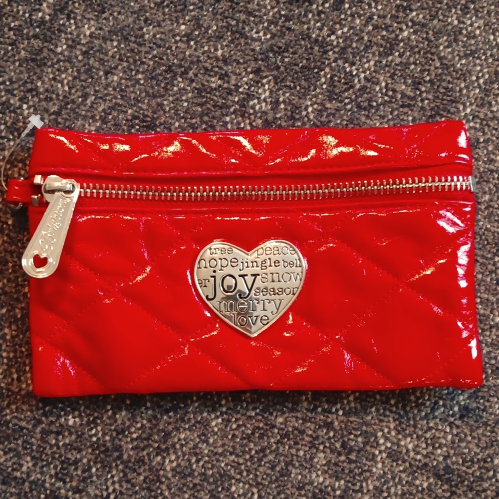 Brighton Red Pattent Leather pouch....brand new. Soft and Shiney, quilted